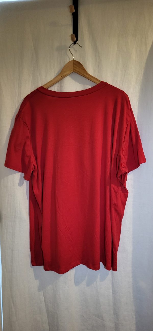 New Ladies Women Red Cherry V Neck T-shirt One Size Fits 18 20 22 - Image 4