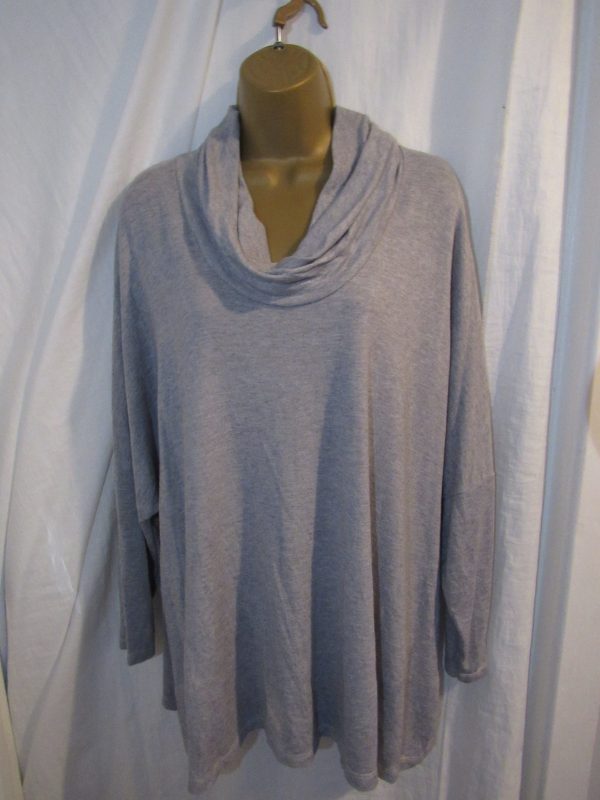 SALE SALE SALE NEW Ladies Silver Grey Cowl Neck Soft Jumper One Size Fits 18 20 22