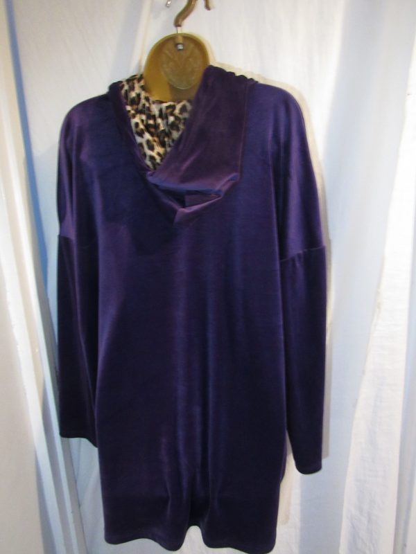 SALE SALE SALE NEW Ladies Purple Velvet Feel Hooded Top One size fits sizes 16 18 20 NON RETURNABLE - Image 3