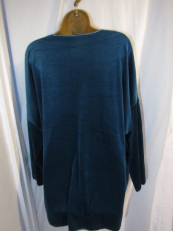 SALE SALE SALE NEW Ladies Teal Velvet Feel Heart Top One size fits sizes 16 18 20 NON RETURNABLE - Image 3