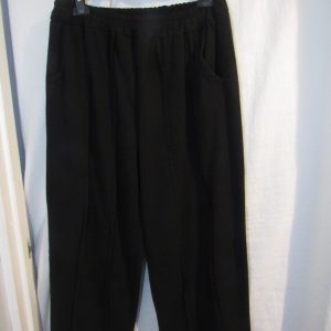 New Ladies Women Black Ribbed down the front Trousers One Size fits sizes 16 18 20