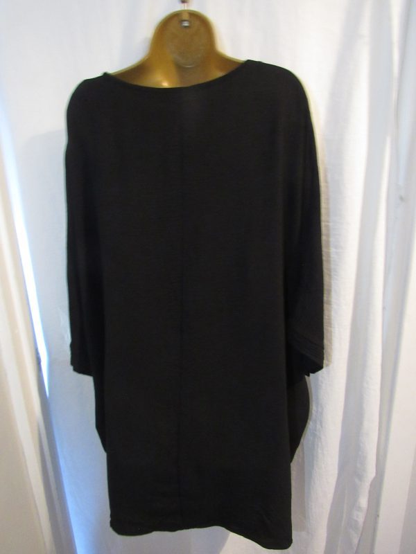 NEW Ladies Women Black V Neck Tunic Top One Size fits sizes 18 20 22 24 - Image 3