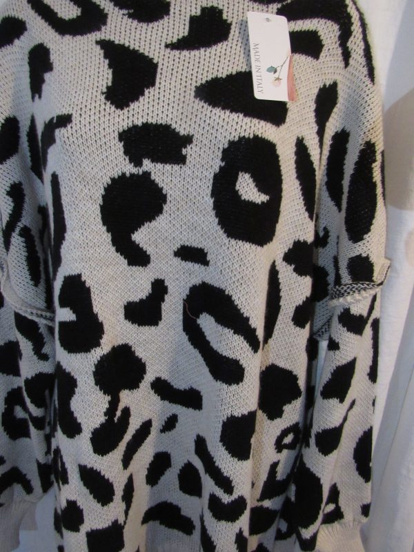 NEW Ladies Women Beige Leopard Print Jumper One Size Fits 18 20 22 - Image 2