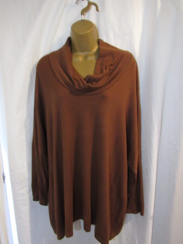 SALE SALE SALE NEW Ladies Brown Cowl Neck Soft Jumper One Size Fits 18 20 22 NON RETURNABLE