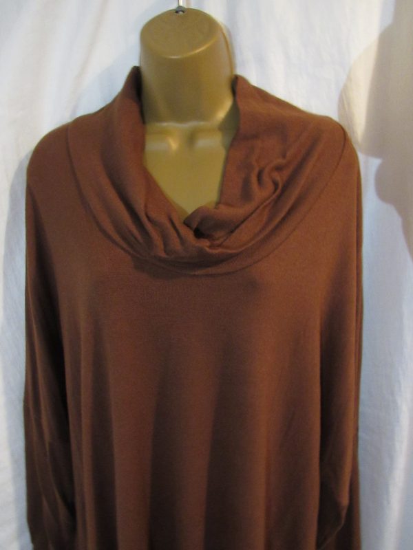 SALE SALE SALE NEW Ladies Brown Cowl Neck Soft Jumper One Size Fits 18 20 22 NON RETURNABLE - Image 2