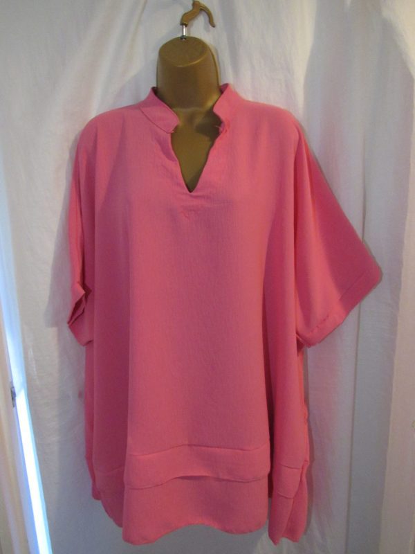 Ladies Women New Pink Plus Tunic Top One Size fits sizes 18 20 22 24