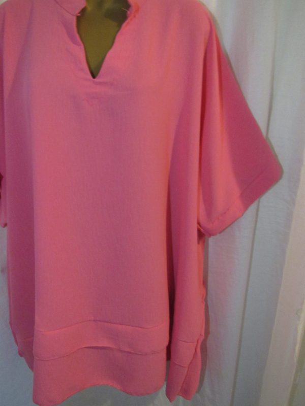 Ladies Women New Pink Plus Tunic Top One Size fits sizes 18 20 22 24 - Image 2