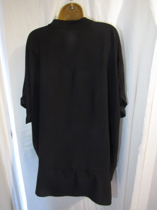 Ladies Women New Black Plus Tunic Top One Size fits sizes 18 20 22 24 - Image 2