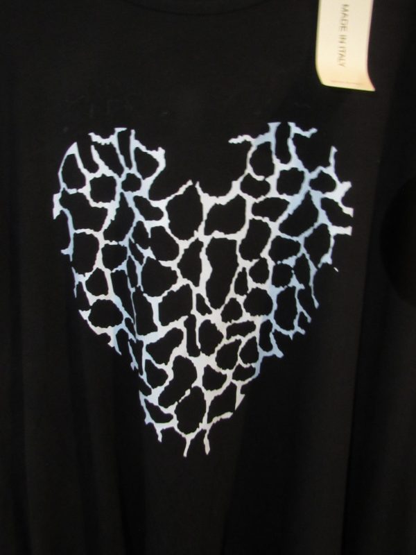 New Ladies Black Heart Frill Tunic Top One Size fits sizes 18 20 22 - Image 3