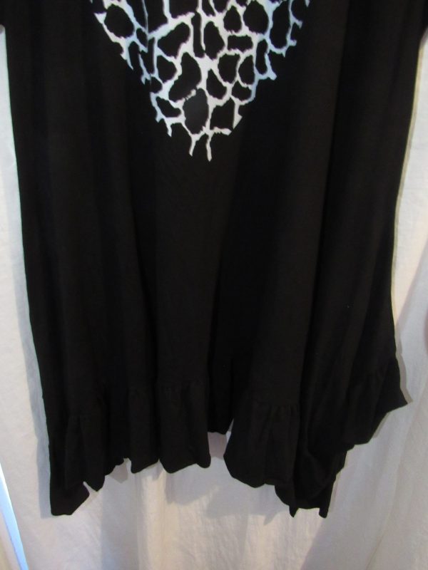 New Ladies Black Heart Frill Tunic Top One Size fits sizes 18 20 22 - Image 4