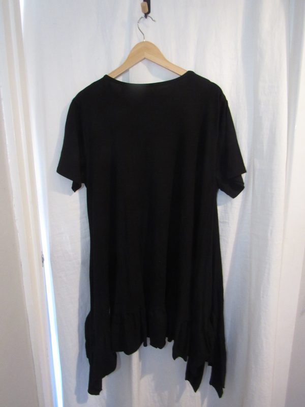 New Ladies Black Heart Frill Tunic Top One Size fits sizes 18 20 22 - Image 5