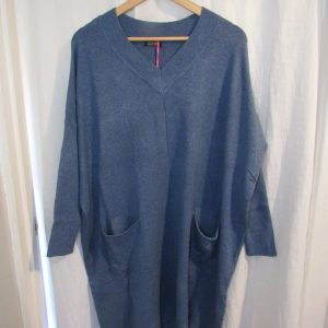 SALE SALE SALE New Ladies Denim Pocket Soft Longer Length Jumper One Size fits sizes 18 20 22