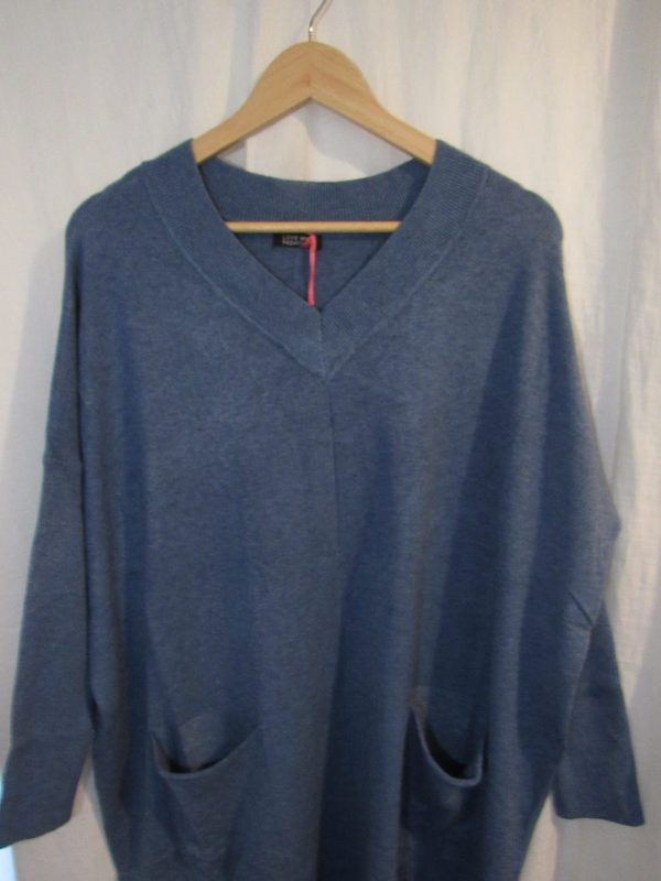 SALE SALE SALE New Ladies Denim Pocket Soft Longer Length Jumper One Size fits sizes 18 20 22 - Image 5