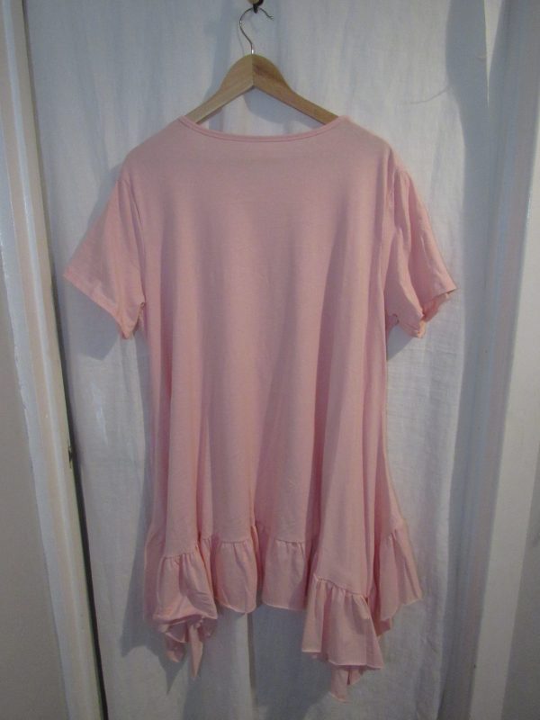 New Ladies Pink Frill Tunic Top One Size fits sizes 18 20 22 - Image 5