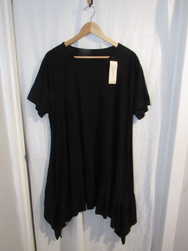 SALE SALE SALE New Ladies Black Frill Tunic Top One Size fits sizes 18 20 22 NON RETURNABLE - Image 3