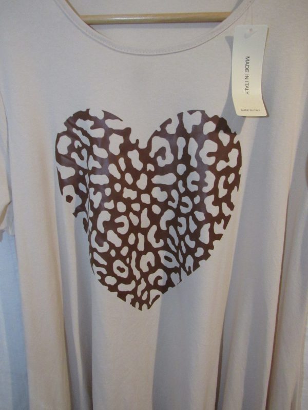 New Ladies Beige Heart Frill Tunic Top One Size fits sizes 18 20 22 - Image 3