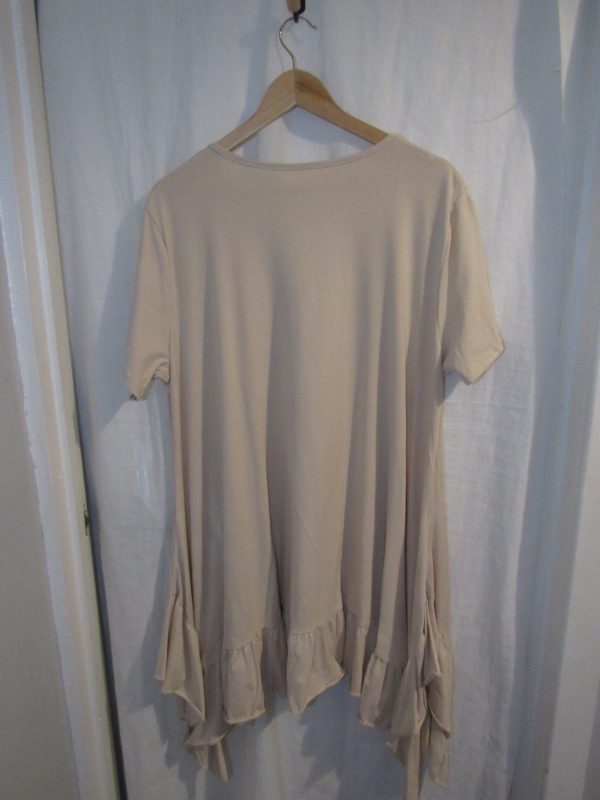 New Ladies Beige Heart Frill Tunic Top One Size fits sizes 18 20 22 - Image 6