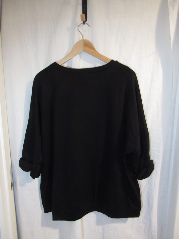 New Black Monroe Shorter Length Sweatshirt One Size fits sizes 16 18 20 22 - Image 5