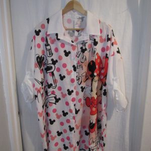 NEW Ladies Minnie Heart Button Up Shirt Blouse One size fits sizes 18 20 22 24