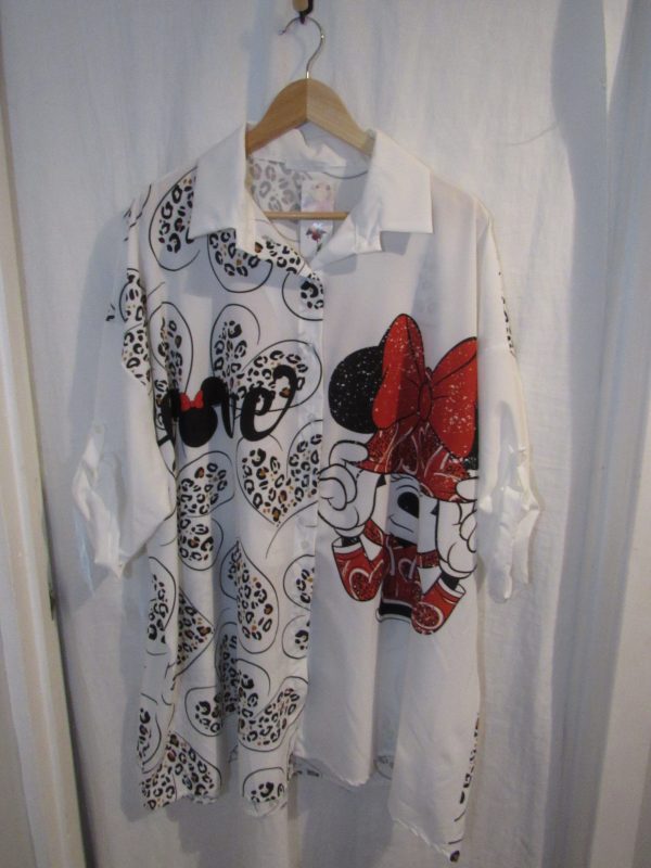 NEW Ladies Minnie Love Button Up Shirt Blouse One size fits sizes 18 20 22 24 - Image 2