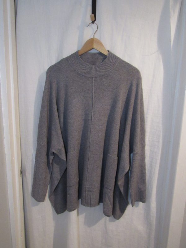 SALE SALE SALE New Ladies Grey Soft Pocket Jumper One Size fits sizes 18 20 22 - Image 2