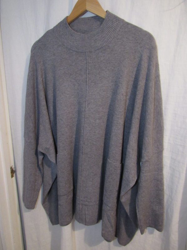 SALE SALE SALE New Ladies Grey Soft Pocket Jumper One Size fits sizes 18 20 22 - Image 3