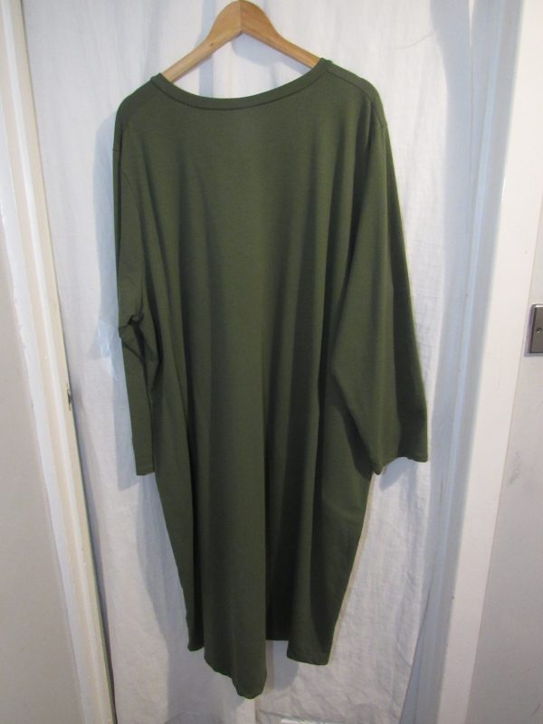 SALE SALE SALE New Ladies V Neck Pocket Khaki Jersey Dress One Size Fits sizes 18 20 22 24 NON RETURNABLE - Image 6