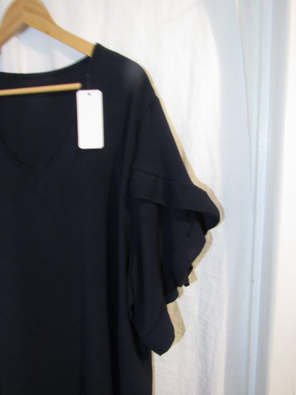 SALE SALE SALE NEW Ladies Navy Blue Detailed Sleeve V Neck One Size fits sizes 18 20 22 NON RETURNABLE - Image 3