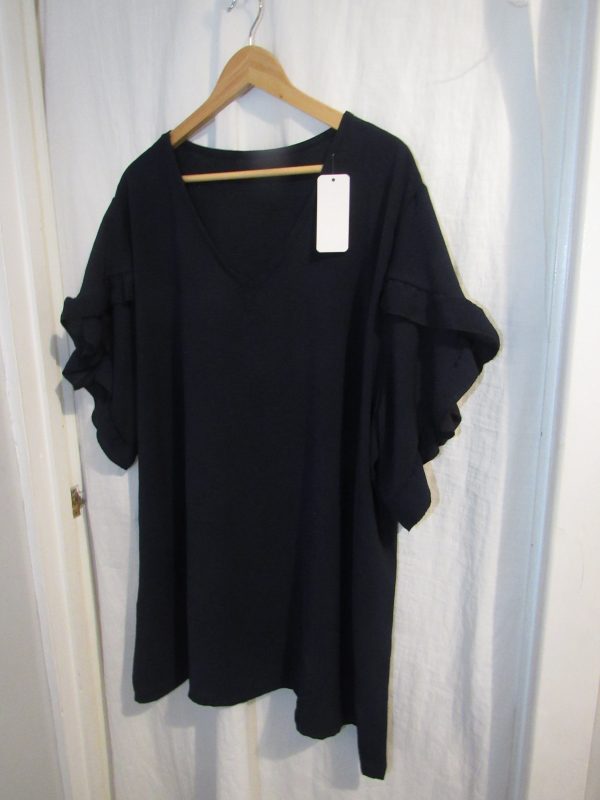 SALE SALE SALE NEW Ladies Navy Blue Detailed Sleeve V Neck One Size fits sizes 18 20 22 NON RETURNABLE - Image 4