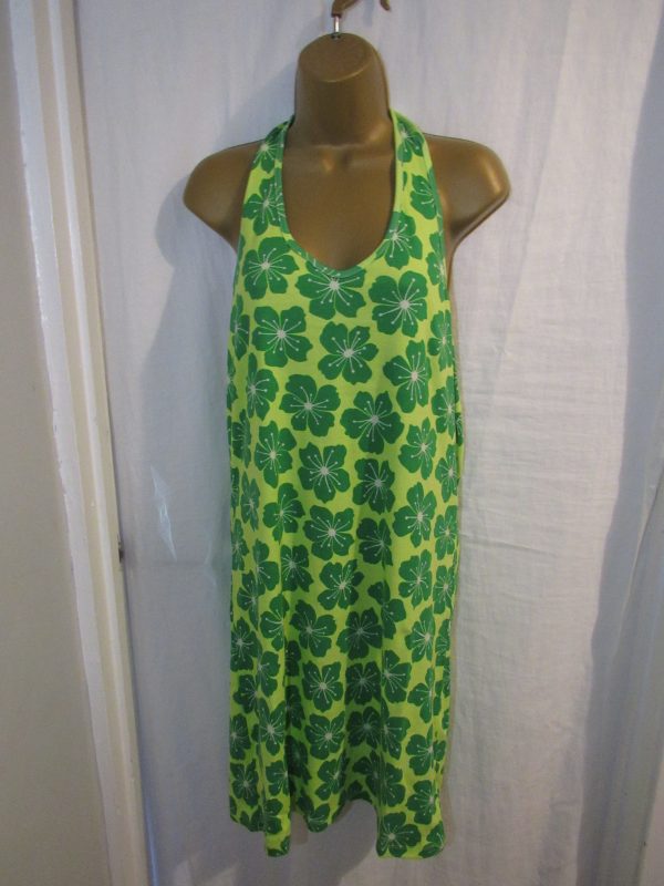 New Ladies Halterneck Mini Dress Waterlily in Green Size 10-14 Non Returnable