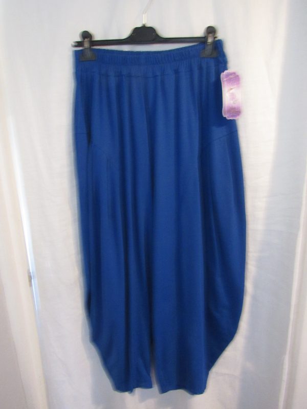 NEW Ladies Royal Blue Jersey Trousers One size fits sizes 18 20 22