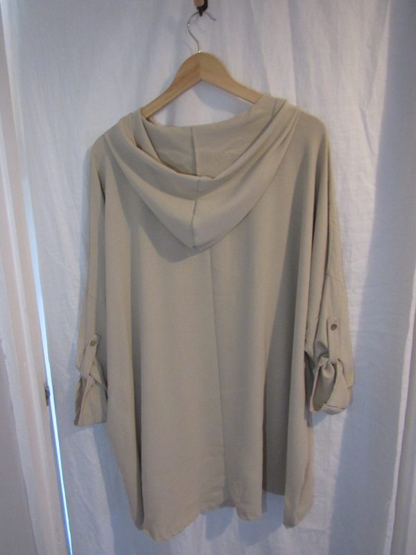 New Ladies Beige Hooded Heart Tunic Top One Size fits sizes 18 20 22 - Image 4