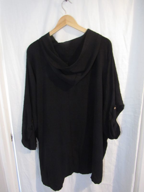 New Ladies Black Hooded Heart Tunic Top One Size fits sizes 18 20 22 - Image 4