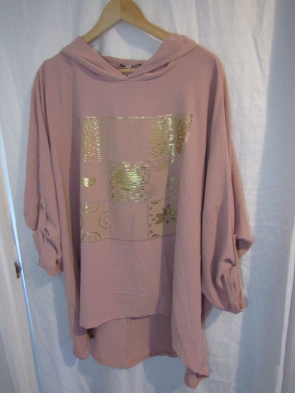 SALE SALE SALE New Ladies Pink Hooded Heart Tunic Top One Size fits sizes 18 20 22 NON RETURNABLE - Image 3