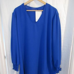 New Ladies Royal Blue V Neck Top One size fits sizes 18 20 22