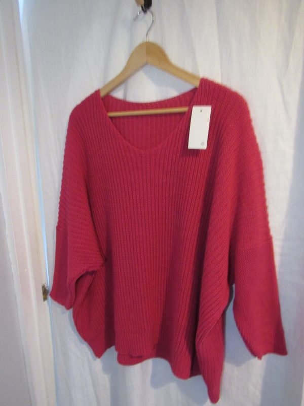 New Ladies Shorter Length Cerise Jumper one size fits sies 18 20 22 - Image 4