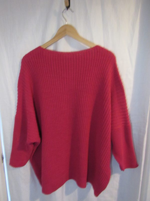 New Ladies Shorter Length Cerise Jumper one size fits sies 18 20 22 - Image 3