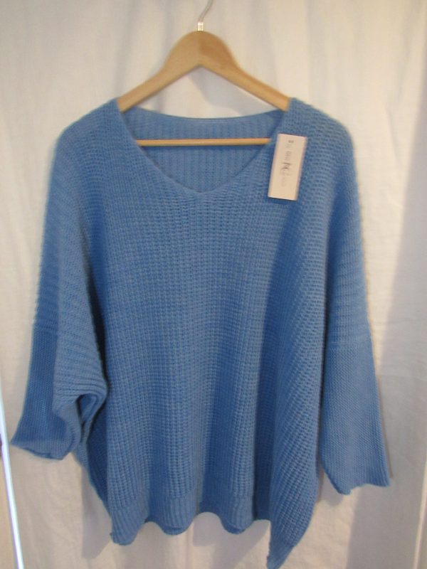 SALE SALE SALE New Ladies Shorter Length Denim Blue Jumper one size fits sies 18 20 22 NON RETURNABLE