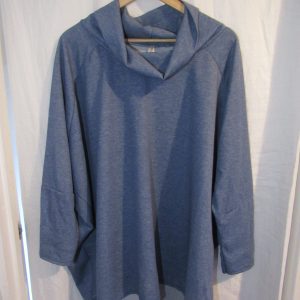 New Ladies Denim Blue Cowl Neck Lightweight top One Size fits sizes 18 20 22 24