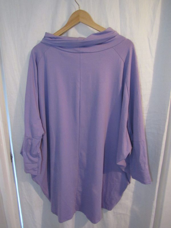 SALE SALE SALE New Ladies Purple Cowl Neck Jersey top One Size fits sizes 18 20 22 24 NON RETURNABLE - Image 3