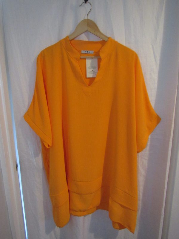 SALE SALE SALE Ladies Women New Orange Plus Tunic Top One Size fits sizes 18 20 22 24 NON RETURNABLE