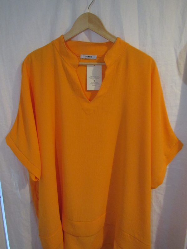 SALE SALE SALE Ladies Women New Orange Plus Tunic Top One Size fits sizes 18 20 22 24 NON RETURNABLE - Image 2