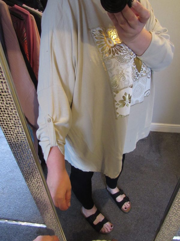 New Ladies Beige Hooded Heart Tunic Top One Size fits sizes 18 20 22 - Image 7