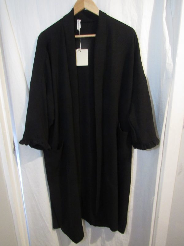 SALE SALE SALE New Ladies Black Frill Sleeve Long Kimono Plus One Size fits sizes 18 20 22 NON RETURNABLE - Image 2