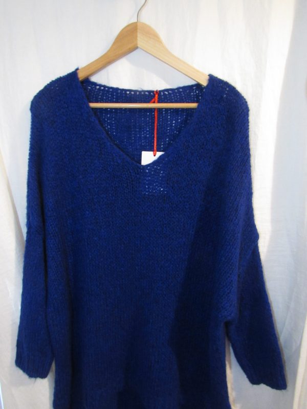 SALE SALE SALE New Ladies Royal Blue V Neck Jumper One Size fits sizes 18 20 22 NON RETURNABLE - Image 2