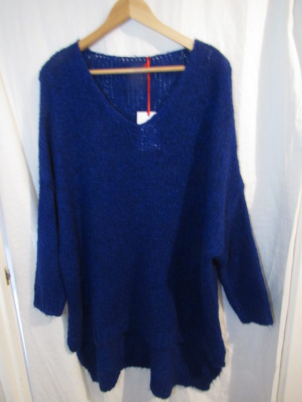 SALE SALE SALE New Ladies Royal Blue V Neck Jumper One Size fits sizes 18 20 22 NON RETURNABLE - Image 3