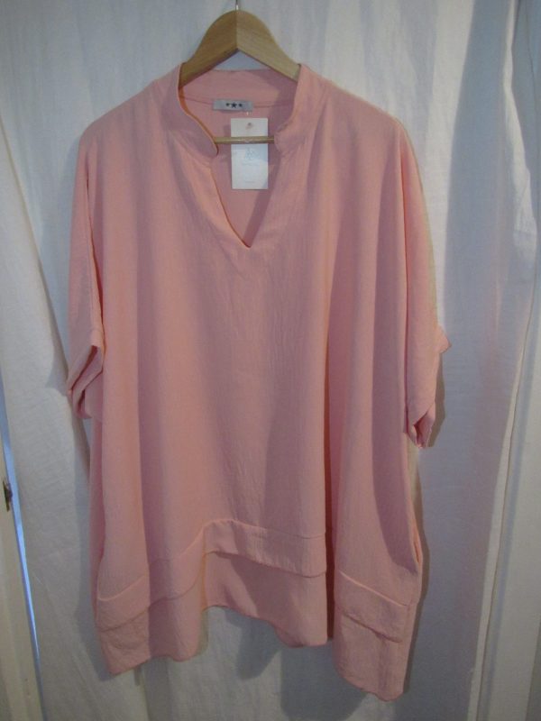 Ladies Women New Pink Plus Tunic Top One Size fits sizes 18 20 22 24