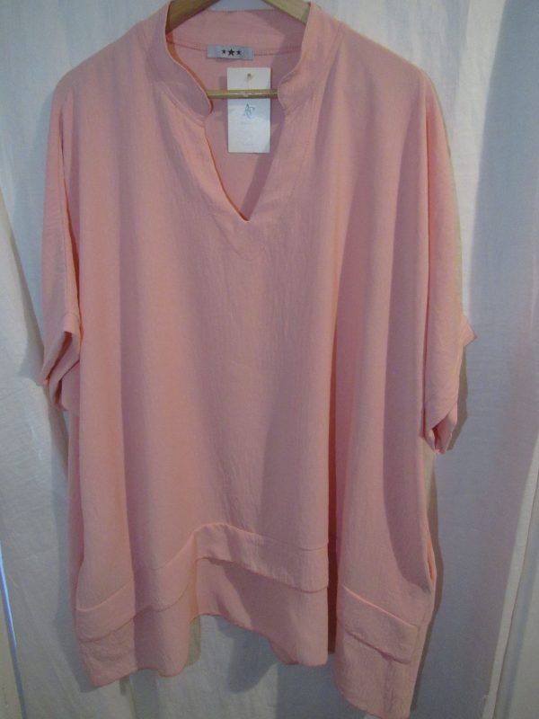 Ladies Women New Pink Plus Tunic Top One Size fits sizes 18 20 22 24 - Image 2