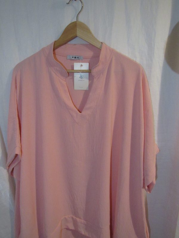 Ladies Women New Pink Plus Tunic Top One Size fits sizes 18 20 22 24 - Image 3