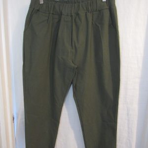 New Ladies Khaki Stretchy Chino Magic Trousers Cropped One Size fits sizes 18 20 22